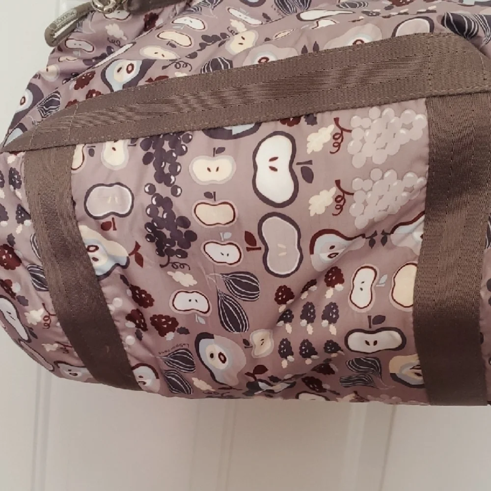 Lesportsac LaFrance Boston Tote 2 Way Fruit Fruit Pattern Tote - Brown and Cream
